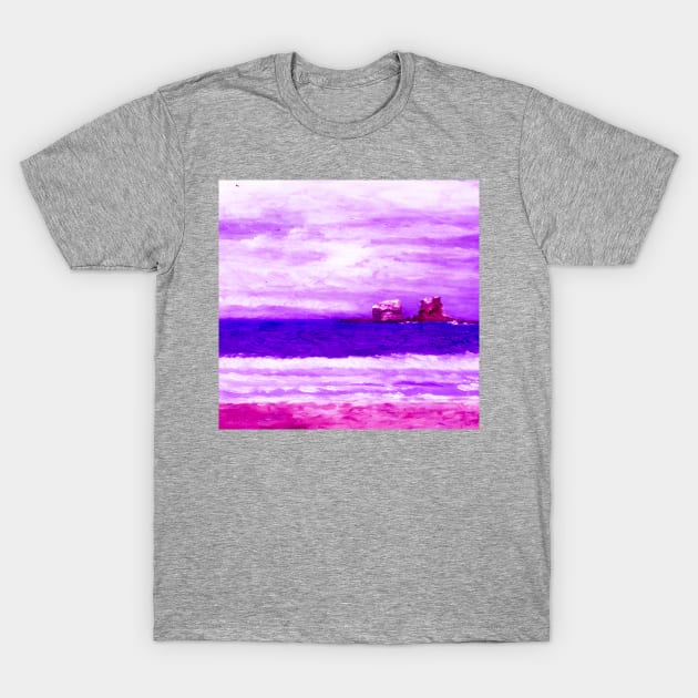 Purple Beach T-Shirt by tanyazevallos